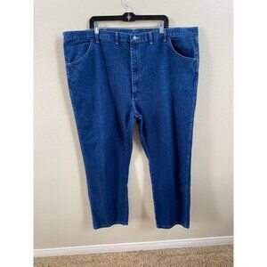 Wrangler Authentic Mens Premium Quality Jeans 48x30 Blue Denim Cotton Blend